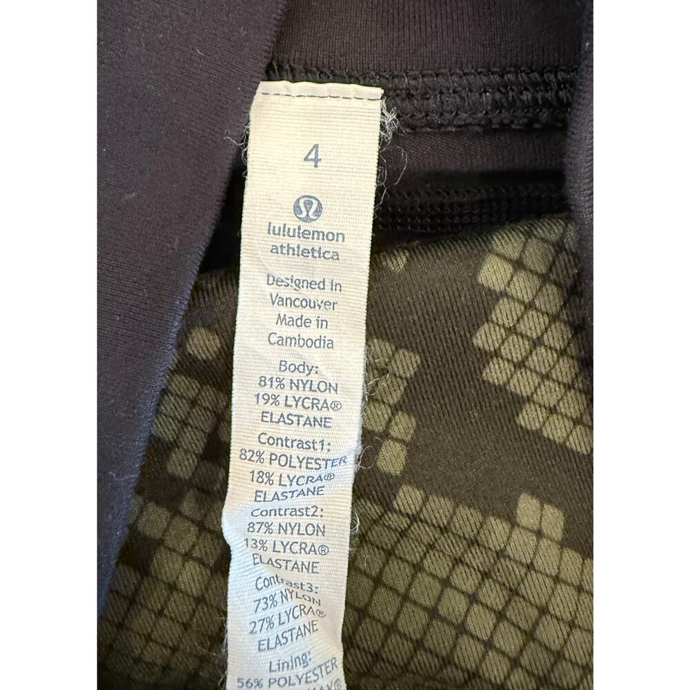 Lululemon‎ Beyond Boundaries Leggings Black Green Ziggy Snake 4 - Picture 4 of 5